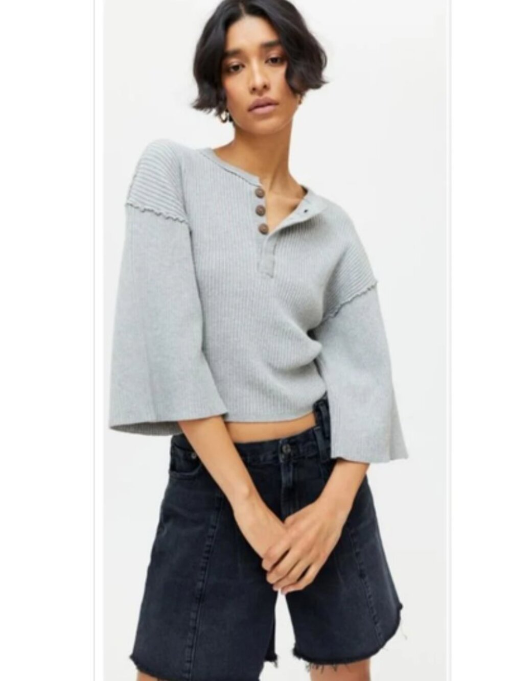Urban Outfitters Tenny Ribbed Henley Sweater